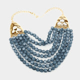 Navy Multi Strand Necklace