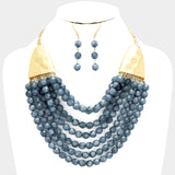 Navy Multi Strand Necklace