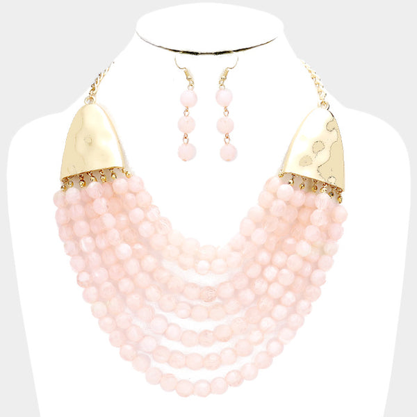 Pink Multi Strand Necklace