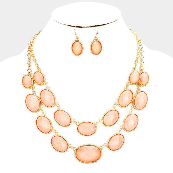 Peach Beaded Necklace