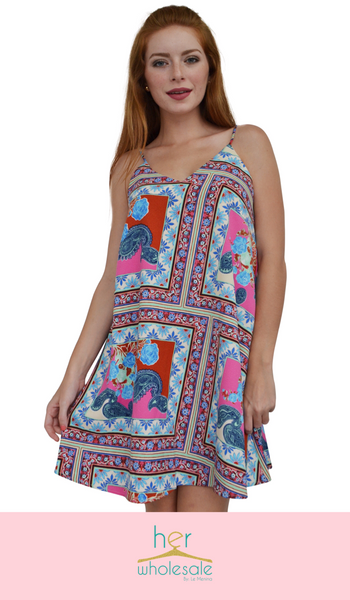 Spaghetti Strap Tunic Dress (Color: Multi) | Unit Price $20.75