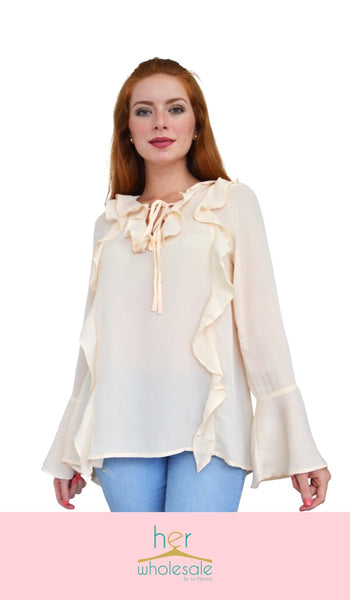 Long Bell Sleeve Top (Color: Ivory) | Unit Price $16.75
