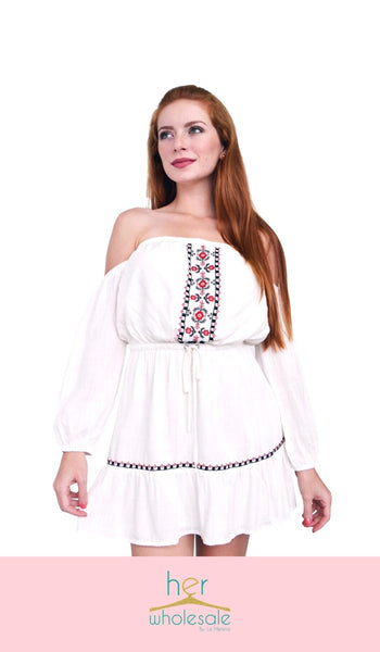 Long Sleeve Dress (Color: Off White) | Unit Price $20.75