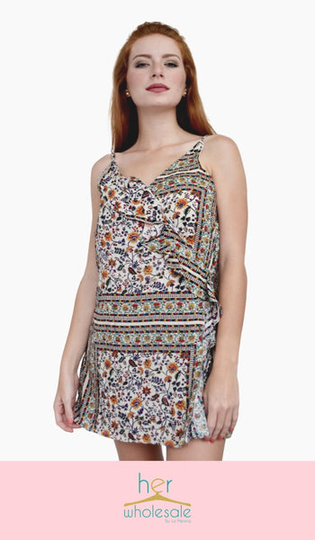 Multi Print Romper (Color: Ivory & Multicolor) | Unit Price $20.75