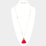 Fuchsia Tassel Necklace