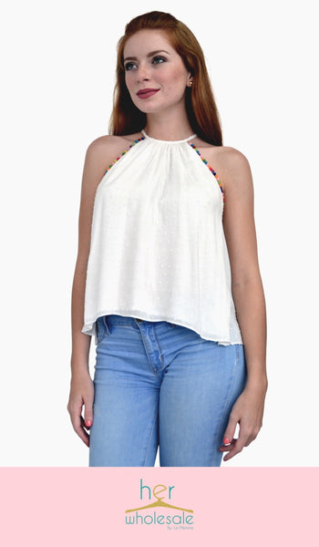 Sleeveless Top (Color: Off White) | Unit Price $16.75