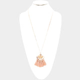 Peach Tassel Necklace