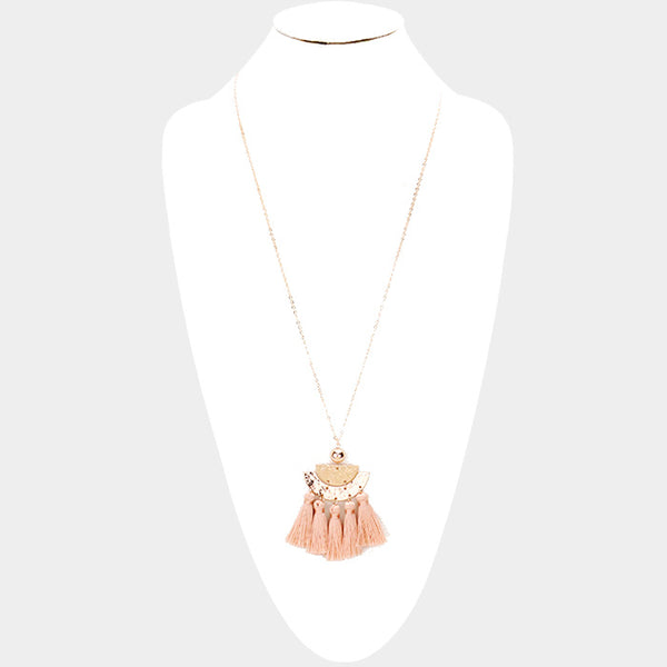 Peach Tassel Necklace