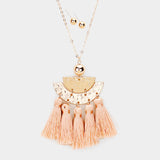 Peach Tassel Necklace