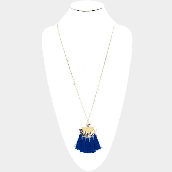 Blue Disk Necklace