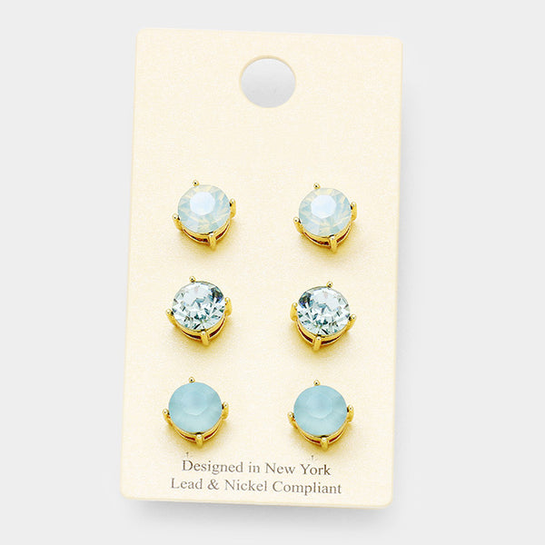 Light Blue Earrings (3 pairs)