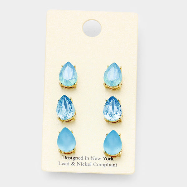 Light Blue Earrings (3 pairs)